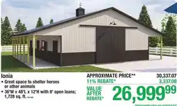 Menards Ionia POST FRAME offer