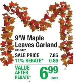 Menards 9'W Maple Leaves Garland offer