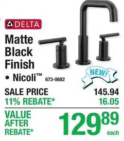Menards Delta Matte Black Finish offer
