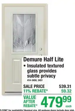 Menards Demure Half Lite offer