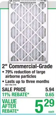 Menards 2 Commercial-Grade AIR FILTERS offer