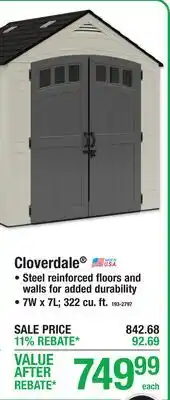 Menards Suncast Cloverdale Outdoor Storage Shed offer