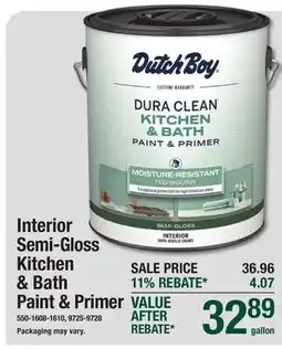 Menards Dutch Boy Interior Semi-Gloss Kitchen & Bath Paint & Primer offer
