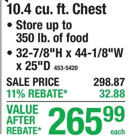 Menards 10.4 cu. ft. Chest offer