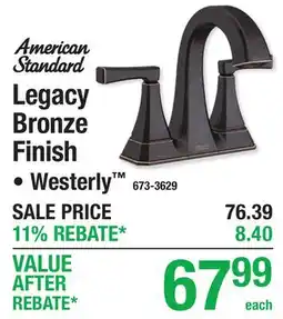 Menards American Standard Legacy Bronze Finish offer