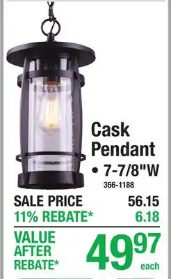 Menards Cask Pendant offer