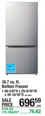 Menards Criterion 18.7 cu. ft. Bottom Freezer offer