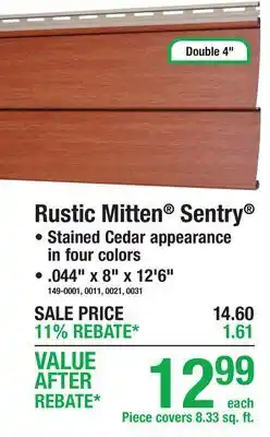 Menards Rustic Mitten Sentry offer