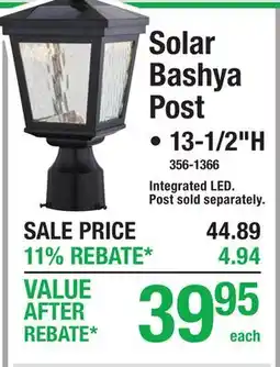 Menards Solar Bashya Post OUTDOOR offer
