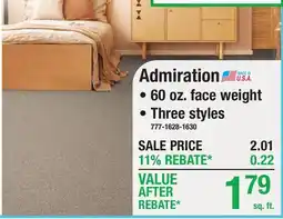 Menards Admiration Bedroom Carpet offer