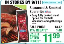 Menards Seasoned & Smoked Spareribs offer