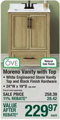 Menards Ove Moreno Vanity with Top offer