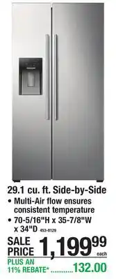 Menards 29.1 cu. ft. Side-by-Side offer