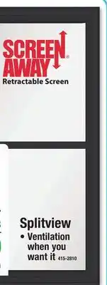 Menards SCREEN AWAY Splitview Retractable Screen offer