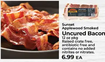 Sunset applewood smoked uncured bacon
