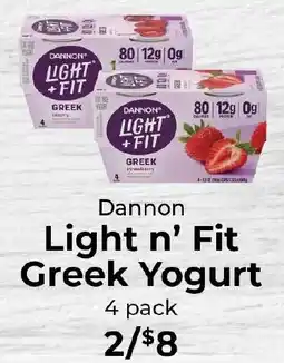Sunset Foods Dannon Light n' Fit Greek Yogurt offer