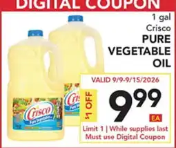 Pete's Fresh Market 1 gal Crisco PURE VEGETABLE OIL offer