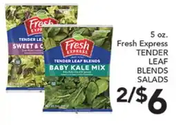 Pete's Fresh Market 5 oz. Fresh Express TENDER LEAF BLENS SALADS offer
