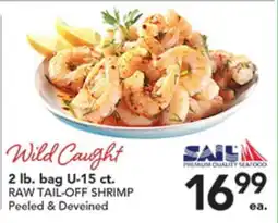 Pete's Fresh Market 2 lb. bag U-15 ct. RAW TAIL-OFF SHRIMP Peeled & Deveined offer
