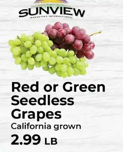 Sunset Foods Sunview seedless grapes offer