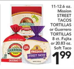 Pete's Fresh Market 11-12.6 oz. Mission STREET TACOS TORTILLAS or Guerrero TORTILLAS offer