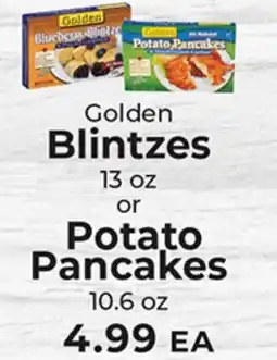 Sunset Foods Golden Blintzes or Potato Pancakes offer