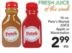 Pete's Fresh Market 16 oz. Pete's Market JUICE offer
