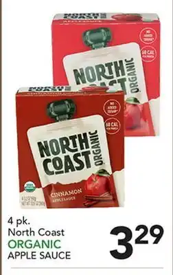 Pete's Fresh Market 4 pk. North Coast ORGANIC APPLE SAUCE offer