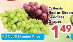 Eurofresh Market California Red or Green Seedless Grapes offer