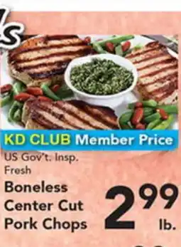 Eurofresh Market US Gov't. Insp. Fresh Boneless Center Cut Pork Chops offer