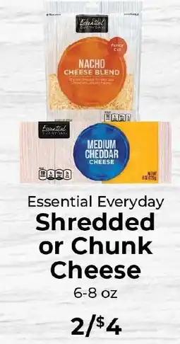 Sunset Foods Essential Everyday Shredded or Chunk Cheese offer