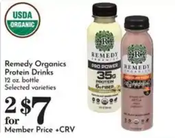 Pavilions Remedy Organics Protein Drinks offer