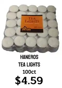 Seven Mile Market Haneros tea lights offer