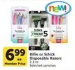 Pavilions Billie or Schick Disposable Razors offer