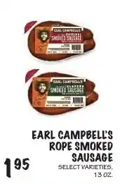 Foodarama Earl Campbell's rope smoked sausage offer