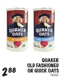 Foodarama Quaker old fashioned or quick oats offer