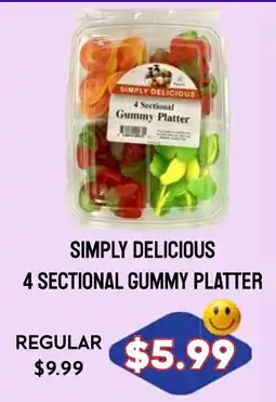 Seven Mile Market Simply Delicious 4 Sectional Gummy Platter offer