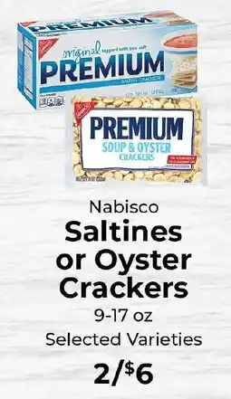 Sunset Foods Nabisco Saltines or Oyster Crackers offer
