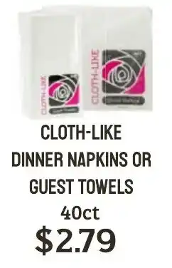 Seven Mile Market Cloth-like dinner napkins or guest towels offer