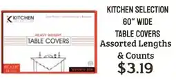 Seven Mile Market Kitchen selection heavy weight table covers offer