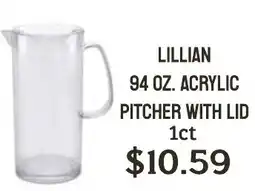 Seven Mile Market Lillian acrylic pitcher with lid offer