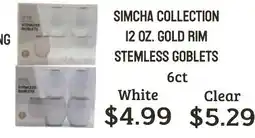 Seven Mile Market Simcha Collection stemless goblets offer