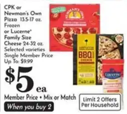 Pavilions Cpk or Newman's Own Pizza offer