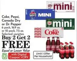 Pavilions Coke, Pepsi, Canada Dry or Dr Pepper offer