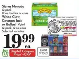 Pavilions Sierra Nevada White Claw Cayman Jack or Ballast Point offer