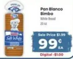 Supermercado El Rancho Pan Blanco Bimbo White Bread offer