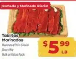 Supermercado El Rancho Tabitas Marinated Thin Sliced Short Rib offer