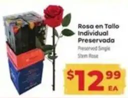 Supermercado El Rancho Preserved Single Stem Rose offer