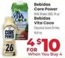 Supermercado El Rancho Bebidas Core Power and Vita Coco offer