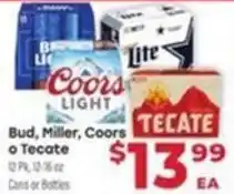 Supermercado El Rancho Bud, Miller, Coors or Tecate offer